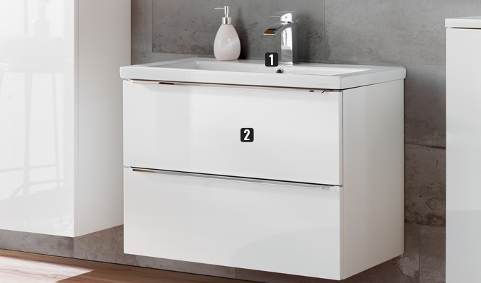 Meuble vasque blanc 80 cm